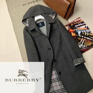 c41【繊維の宝石カシミヤ】美品　参考価格18万●BURBERRY LONDON●柔らかなカシミヤトレンチコート　バーバリーコート　レディース　44