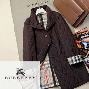 c50【さっと羽織れるspringコーデ】参考価格14万●超美品BURBERRY LONDON●高級キルティングジャケットコート バーバリーコート レディース