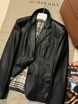 C8【羊革ラムレザー100%】参考価格18万●超美品BURBERRY LONDON●英国マニッシュ!!レザージャケットコート　バーバリーコート　レディース_画像2