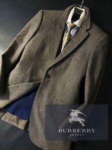 XP28【ツイードカシミヤ100%】定価14万 未使用品級●BURBERRY LONDON●リッチの極み●高級ジャケットコート●メンズ バーバリー　コート　