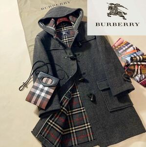 P17【贅沢SPECIALITY DUFFLE 】参考価格18万●BURBERRY●イングランド製高級ダッフルコート　バーバリーコート　レディース　L