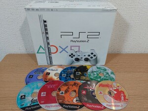 PS2本体 SCPH-75000 ホワイト+ソフト10枚セット/鉄人28号/シャイニングウィンド/スーパーロボット大戦/DOA2/CAPCOMvsSNK/ゾンビv.s.救急車