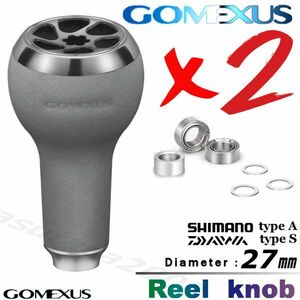 Gomexus【ゴメクサス】ハンドルノブ/TOUCHノブ/ グレー×チタンブラック　2個セット