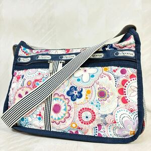 【良品】 LeSportsac レスポートサック 花柄 ショルダーバッグ 総柄 斜め掛けバッグ クロスボディ レディース 鞄