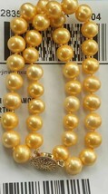 ◇1円スタート◇金色巾着袋付き 南アフリカ産 8mm~9mm 南洋白蝶ゴールデンパールブレスレット Pearl jewelry　　ANH-14569559_画像1