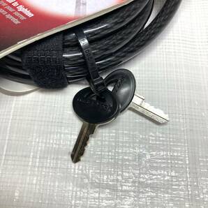 ★即決 送料無料 2.4m！Master Lock マスターロック 10mm ワイヤー 強力 ケーブルロック 盗難防止 防犯 バイク 自転車 タイヤ ホイール保管の画像2