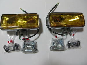 フォグランプ 角型 155 白熱バルブ 本体2個 小糸製作所 KOITO 12V 35W fog lamp 旧車 117クーペ ミニmini ミラ ジムニー ワーゲン ハコスカ