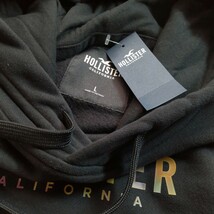 新品 L ホリスター HOLLISTER 正規品保証 スウエット パーカー 裏起毛 ブラック 黒_画像6