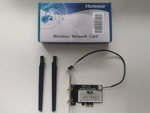 【送料無料】Hommie Wi-Fi ワイヤレス アダプター 無線LANカード PCI-Express用【ジャンク】