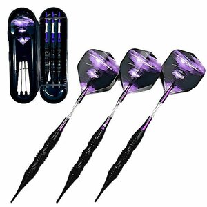 [ attention commodity ] barrel purple flight darts introduction for chip middle class person 2BA shaft beginner soft darts aluminium case arrow attaching (