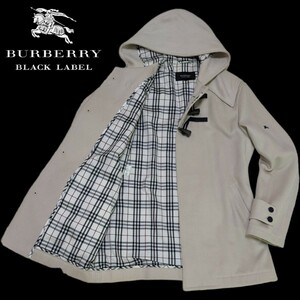 【希少！Lサイズ】バーバリー ブラックレーベル ウール ダッフルコート ノバチェック BURBERRY BLACK LABEL コート アウター ジャケット 