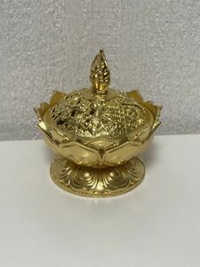  censer fragrance establish lotus. flower Gold 