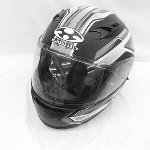 【中古品】OGK Kabuto フルフェイスヘルメット KAMUI-III ACCEL アクセル フラットブラックホワイト サイズ：L(59-60cm) 11497109 0210