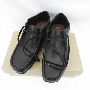 【美品】Clarks クラークス シューズ 靴 Wallabee ワラビー ブラックレザー 26155514 サイズ：26.5cm 箱付 715102910 0227