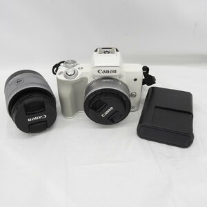 【中古品】Canon キャノン ミラーレス一眼レフカメラ EOS Kiss M2 15-45ｍｍ/22ｍｍ F2 レンズセット ホワイト 11504873 0227