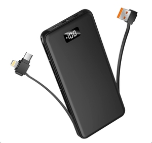 Auskang モバイルバッテリー Lightning/Type-Cケーブル内蔵 10000mAh PD&QC3.0 PSE認証済 新品 送料込み