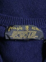 Pringle プリングル スコットランド製 ロゴ刺繍 胸V ニットセーター_画像4