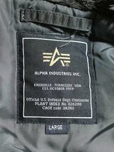 ALPHA アルファ PARKA EXTREME COLD WEATHER N3B フード内ボア 袖口リブ ワッペン 中綿 コート L_画像4