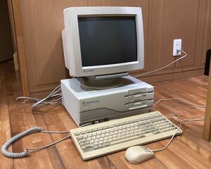 NEC PC98シリーズ PC-9801DA 15インチディスプレイ PC-KD881 1991年 通電確認済 ジャンク 送料落札者様負担