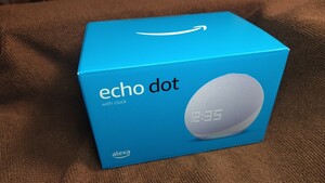 新品★ 白【New】Echo Dot with clock エコードットウィズクロック 第5世代 時計付スマートスピーカー with Alexa グレーシャーホワイト