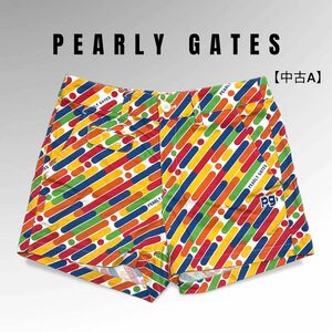 レディース 美品 パーリーゲイツ ショートパンツ マルチカラー 総柄 00 ゴルフパンツ 限定 ゴルフ PEARLY GATES