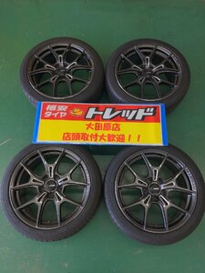 大田原店★中古ホイールタイヤSET 4本★レイズ/グラムライツ57FXZ 18インチ8.0Ｊ★トーヨー プロクセスR51A 225/45R18★マークⅡなど