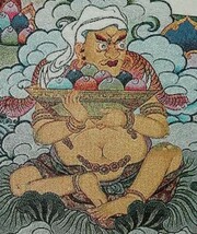 チベット密教仏画掛軸 毘沙門天 クベーラ 仏教 織物 タンカ タペストリー NU-TBT200117-6_画像5