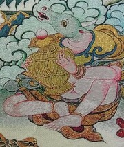 チベット密教仏画掛軸 毘沙門天 クベーラ 仏教 織物 タンカ タペストリー NU-TBT200117-6_画像6