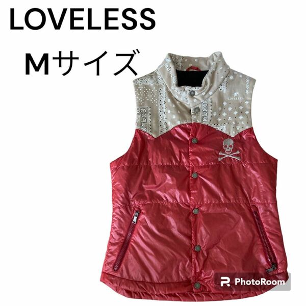 LOVELESS 中綿ライトダウンベスト　ペイズリー切り替え