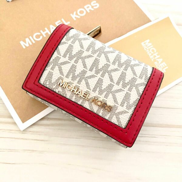 ★新品 MICHAEL KORS 折り財布 レッド 三つ折り財布