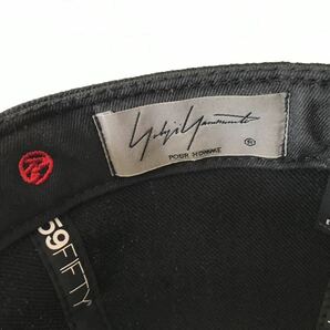 レア 初期コラボ ヨウジヤマモト ニューエラ 59FIFTY 刺繍 キャップ 7 3/8 ブラック 黒 BLACK YOHJI YAMAMOTO NEW ERA CAP 希少の画像3