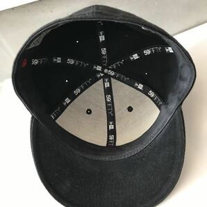 レア 初期コラボ ヨウジヤマモト ニューエラ 59FIFTY 刺繍 キャップ 7 3/8 ブラック 黒 BLACK YOHJI YAMAMOTO NEW ERA CAP 希少の画像5