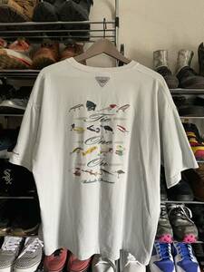 比較的美品 23ss コロンビア PFG ルアー フィッシング ポリエステル混 Tシャツ L 薄ライトブルー columbia fishing line 吸水速乾 ロゴ刺繍