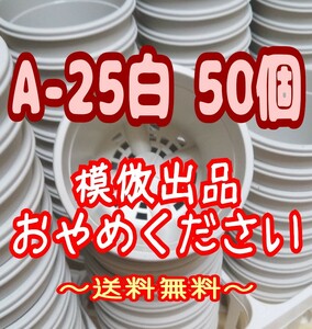 ◆送料無料◆プラ鉢【A-25】50個 スリット鉢 丸 プレステラ 多肉植物