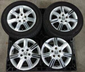 ホンダ純正アルミホイール　4本セットとタイヤ2本おまけ付き　16×6JJ+50　ダンロップタイヤ　205/60R16が２本装着済　