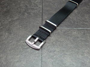 NATO strap [20mm/22mm]. through . nylon belt black * high quality * Rolex, Omega, Hamilton, Citizen, Seiko diver and so on 