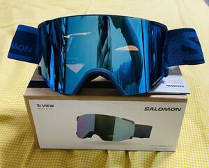 【24モデル新品・即決】未使用SALOMON S/VIEW DRESS BLUE ブルーレンズ サロモンゴーグル 全天候レンズ ブルー25%OFF 