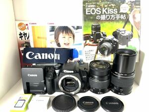 美品 キャノン Canon EOS Kiss x2 レンズ2本セット シャッターカウント極少 5,500回 SDカード付き すぐに撮影出来ます※返品対応可能商品