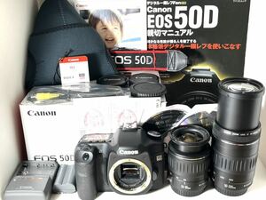 美品 キャノン Canon EOS 50D 300mm超望遠Wレンズ 元箱付属品多数16GB CFカード付 すぐに撮影できます 総ショット数極少 6,500回