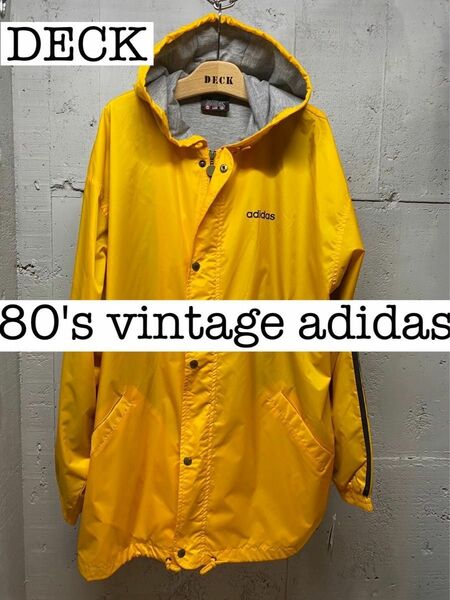 80s vintage adidas 万国旗タグ　ナイロン　ベンチコート
