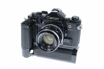 キャノン CANON A-1ブラック + LENS FL 50mm 1:1.8 レンズ 一眼レフ フィルムカメラ A1 モータードライブ MA ジャンク 3453kcz_画像1