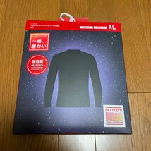 【訳あり発送】　ユニクロ 超極暖 ヒートテック ブラック 長袖 黒 ウルトラウォーム クルーネックT UNIQLO XL ほぼ新品　_画像1