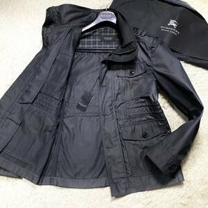 絶版未使用級BURBERRY BLACKLABELミリタリージャケットM-65デニムジャケットXL.LL~L黒ノバチェックコートブラレバーバリーブラックレーベル