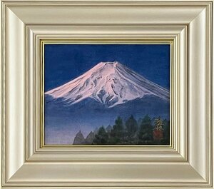 Art hand Auction 空の青さと白富士のコントラストが素晴らしい作品です｡ 日本画 篠田雅典 ｢富士｣ F3号【正光画廊】K, 絵画, 日本画, 山水, 風月