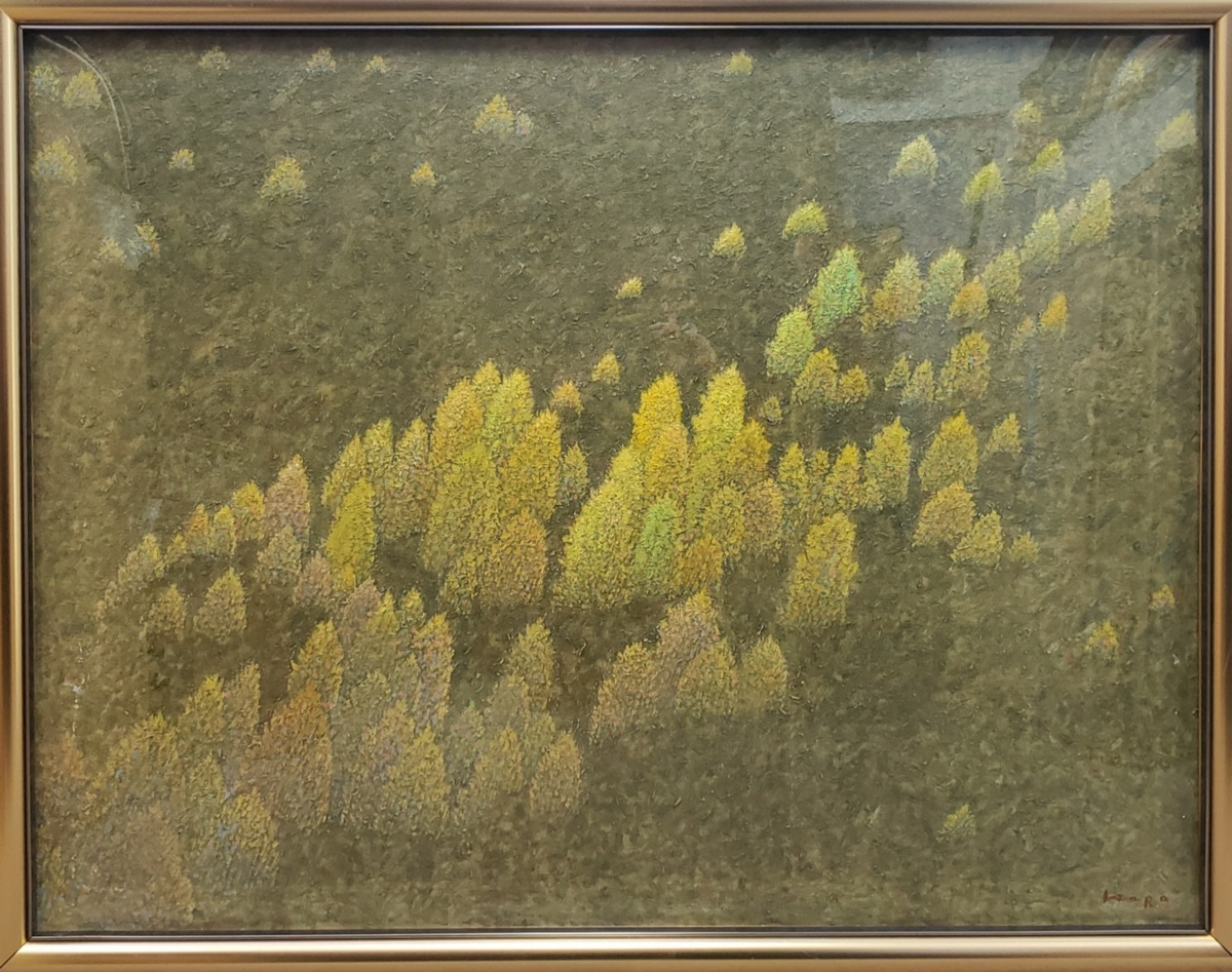 Una delicada pintura al óleo de Hideki Hara, talla 20, Título desconocido, Pintura occidental [Fundada hace 53 años, La Galería Seiko es una de las más grandes de Tokio., con una reputación de confiabilidad y confianza], Cuadro, Pintura al óleo, Naturaleza, Pintura de paisaje
