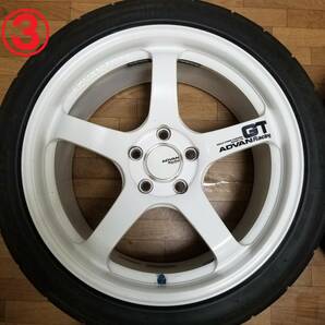 【美品】18インチ 9J +43 PCD114.3 ADVAN Racing GT WRX STI VAB GVB GRB S4 VAG GVF GRF GDB レヴォーグ GRヤリス FD2 DC5 RS RZ R6 RG TCの画像4