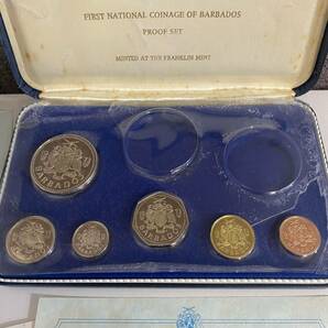 バルバドス島 プルーフセット FIRST NATIONAL COINAGE OF BARBADOS PROOF 1973年 フランクリン・ミントジャパン 欠品ありの画像2