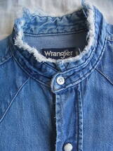 ユーズドショップ購入　WRANGLER 　ラングラー　衿カットリメイク　デニム　ウエスタンシャツ　サイズ 15 1/2 - 33_画像3