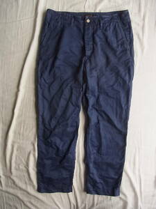 A VONTADEavonta-ji хлопок linen атлас конический Silhouette брюки размер M темно-синий сделано в Японии 