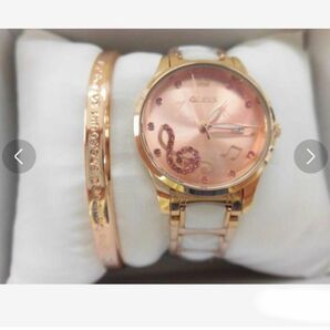 OLEVS 腕時計 レディース ピンク 人気 防水 夜光 ローズゴールド